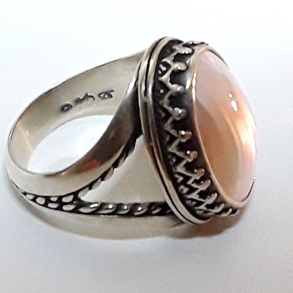 Sterling CAROLYN POLLACK Southwestern MOP Ring 7.5 - Picture 6 of 6